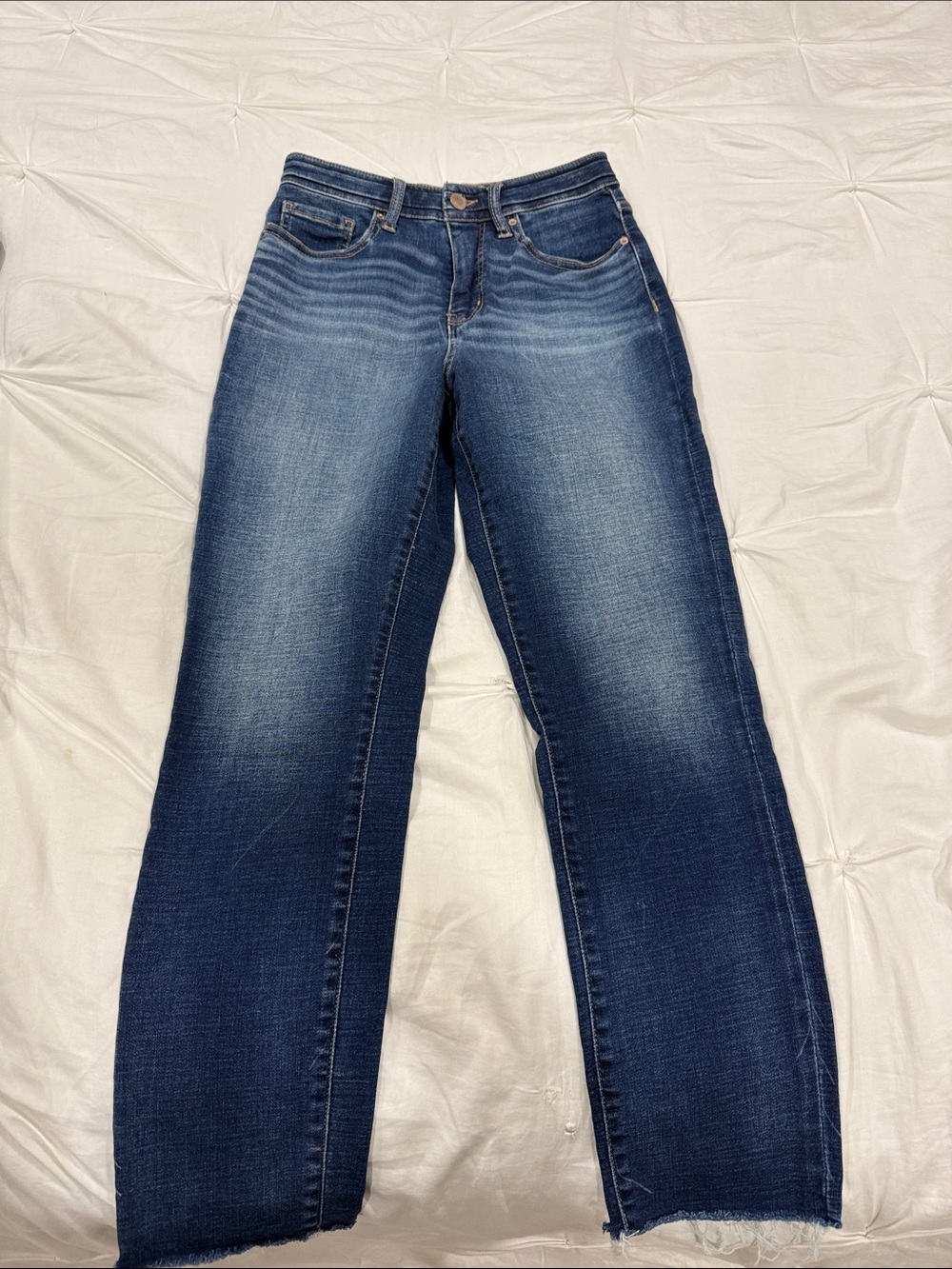 BKE ELLIE DARK Blue Women's Straight-Leg Jeans high rise mom Jean